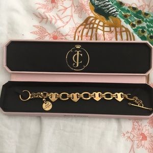Juicy Couture Heart Link Charm Bracelet